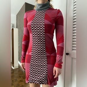 Custo Barcelona Knitted red patterned dress